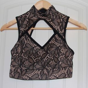 Lace Open Back Sports Bra/Concert Crop Top
